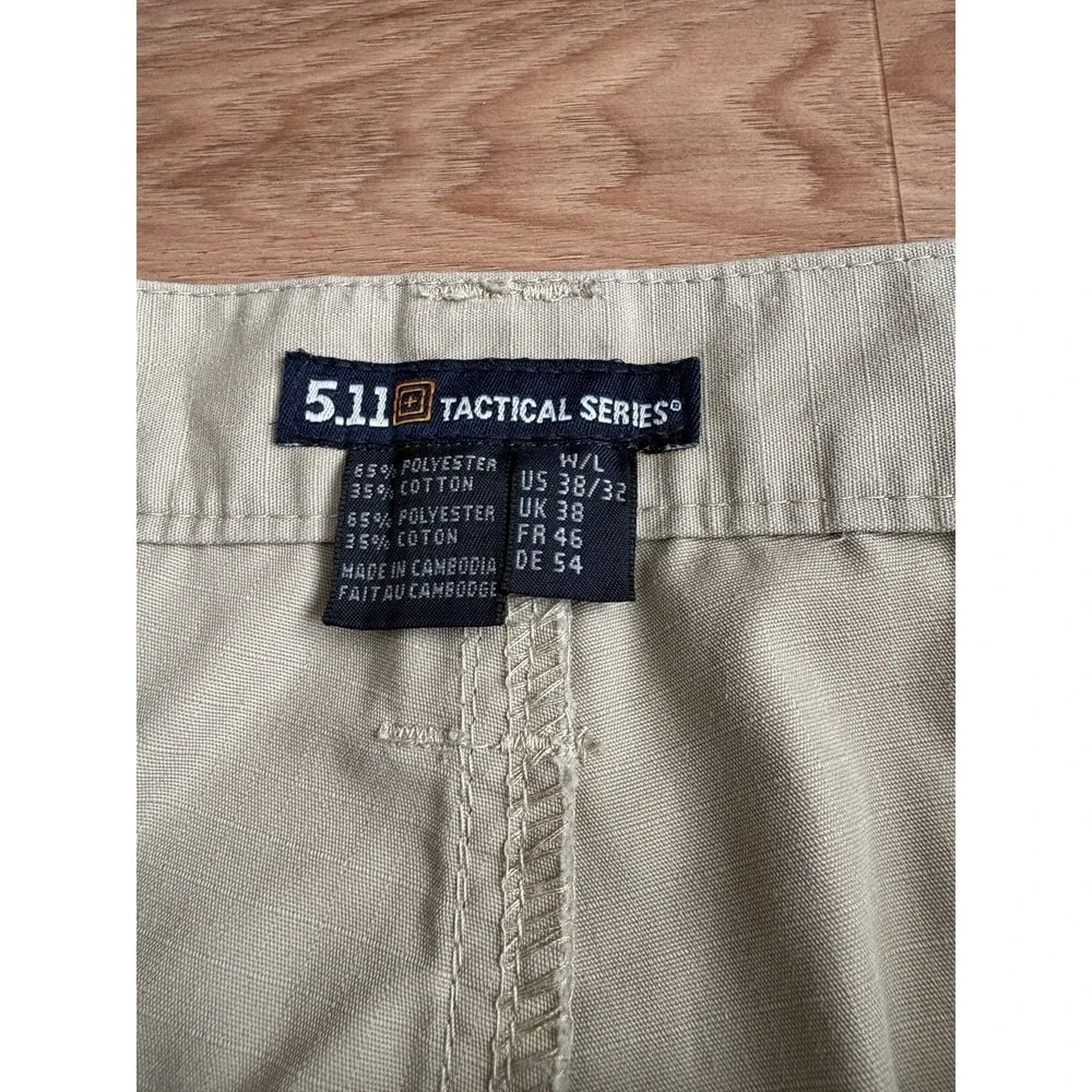 5.11 Tactical Series Pants Mens 38x32 Beige Cargo Ripstop Workwear Utility 74273